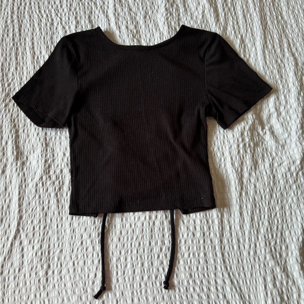 Eclipse Black Short Sleeve Women's Top